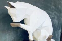 Licky Cat Paper Sculpture 3D