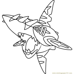 Mega Sharpedo Pokemon Coloring Page For Kids - Free Pokemon Printable 