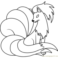 Ninetales Pokemon Coloring Page for Kids - Free Pokemon Printable Coloring Pages Online for Kids - ColoringPages101.com | Coloring Pages for Kids