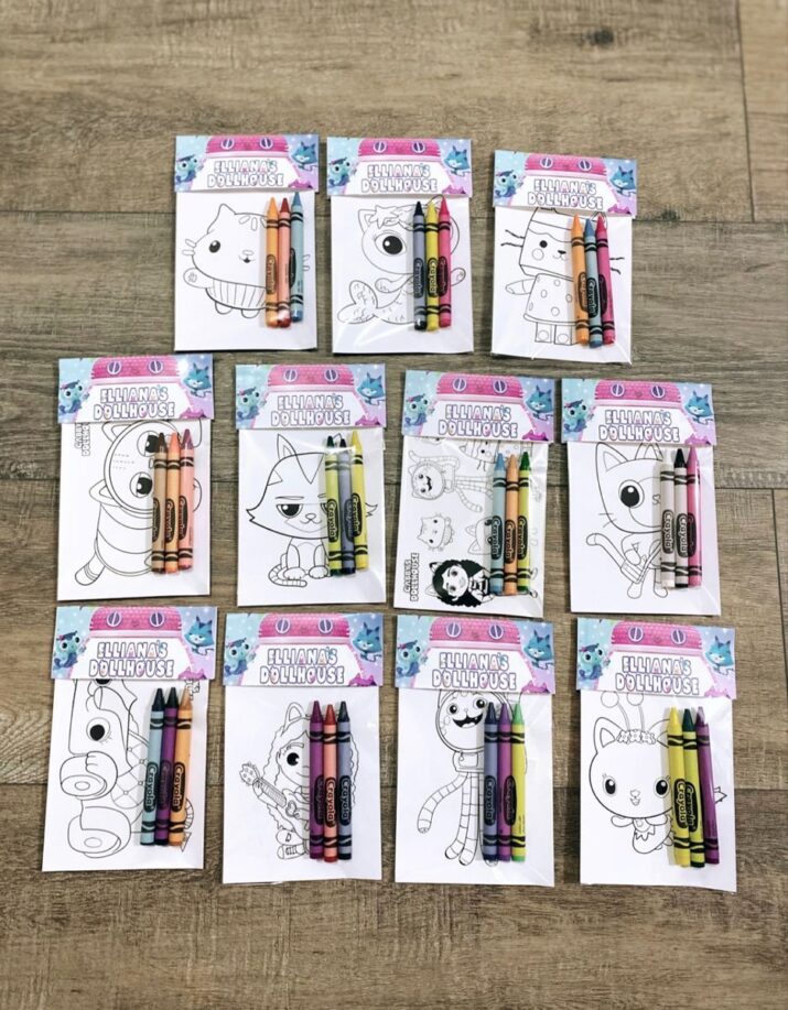 Personalized Gabby’s Dollhouse coloring packs