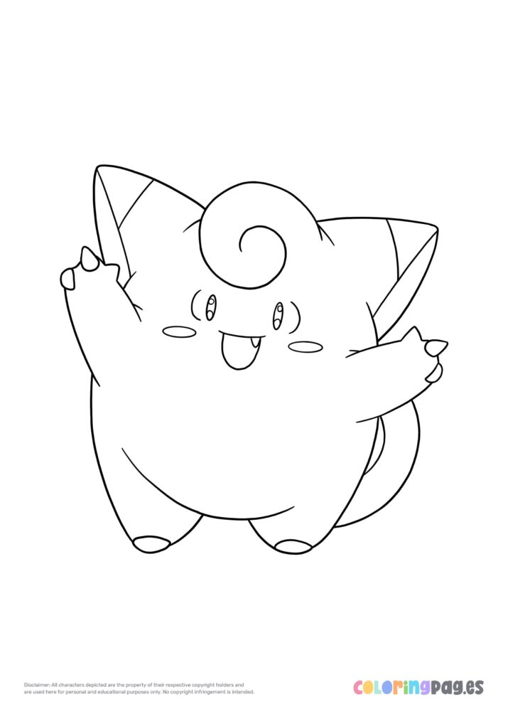 Pokémon Clefairy coloring page