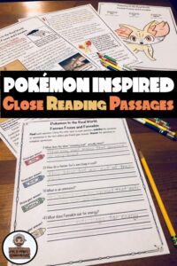 Pokémon Close Read and Worksheets/Activities: Fennec Foxes and Fennekin