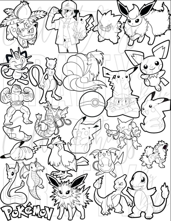 Pokemon Coloring Sheets - 78 Digital PDF Coloring Pages