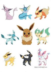 Pokemon Eevee Evolutions Family Coloring Pages - 2 Free Coloring Sheets (2021)