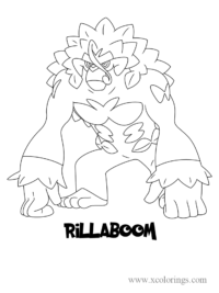 Pokemon sword and shield Rillaboom Coloring Pages - XColorings.com