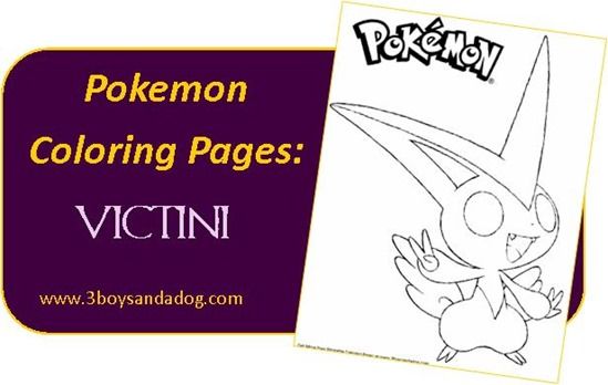 Victini Pokemon Coloring Pages for Boys - HappyAllKids.com