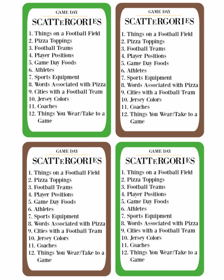 Printable Game Day Scattergories · Pint-sized Treasures