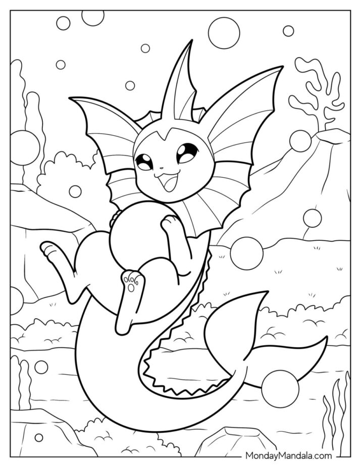 20 Vaporeon Coloring Pages (Free PDF Printables)