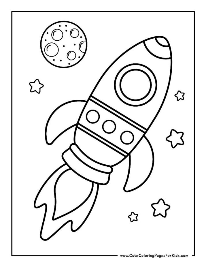 7 Space Coloring Pages (Free Printable PDF Kids Activity)