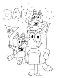 Bluey Father's Day Coloring Page - Coloring Nation Pages