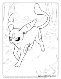 Dark and Light Umbreon Coloring Page For Kids