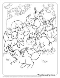 Eevee Evolution Gathering To Color