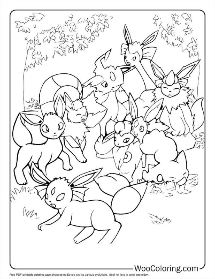 Eevee Evolution Gathering To Color