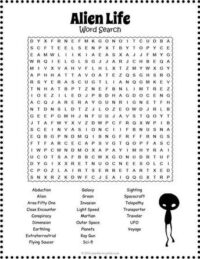 Free Printable Alien Word Search