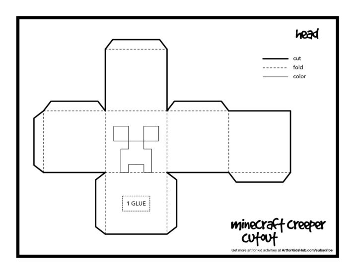 How To Make A Papercraft Creeper From Minecraft - Art For Kids Hub -