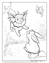 Legendary Pokémon with Vaporeon Coloring Page For Kids