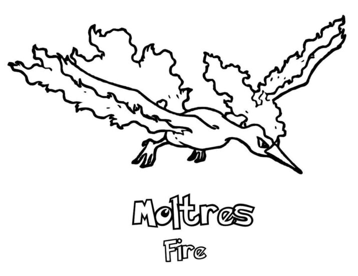 Legendary Pokemon Moltres Coloring Pages arttherapycoloringpage🐾