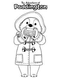 Paddington Bear Eating Sandwich