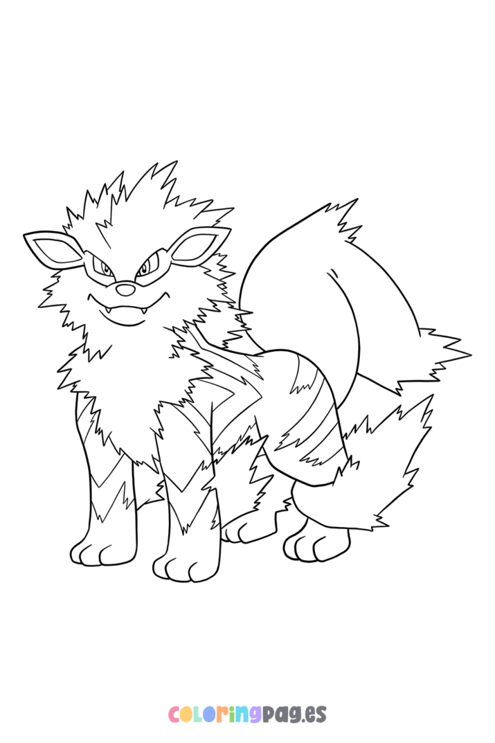 Pokémon Arcanine coloring page