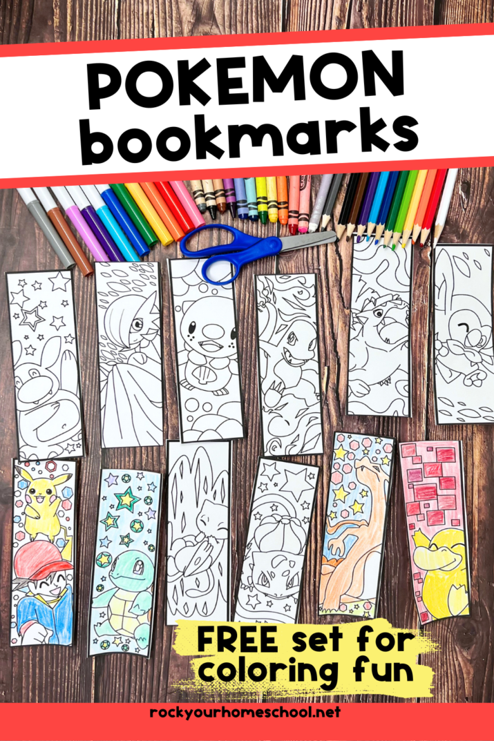 Pokemon Bookmarks to Color for Easy Fun with Kids (Free)