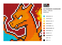 Pokémon Charizard 2D Pix Brix Pixel Art