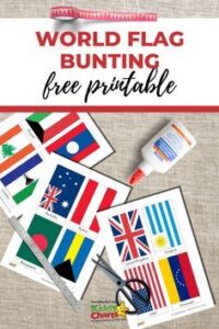 Print our fantastic world flags bunting printable today!