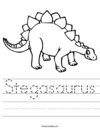 Stegasaurus Worksheet