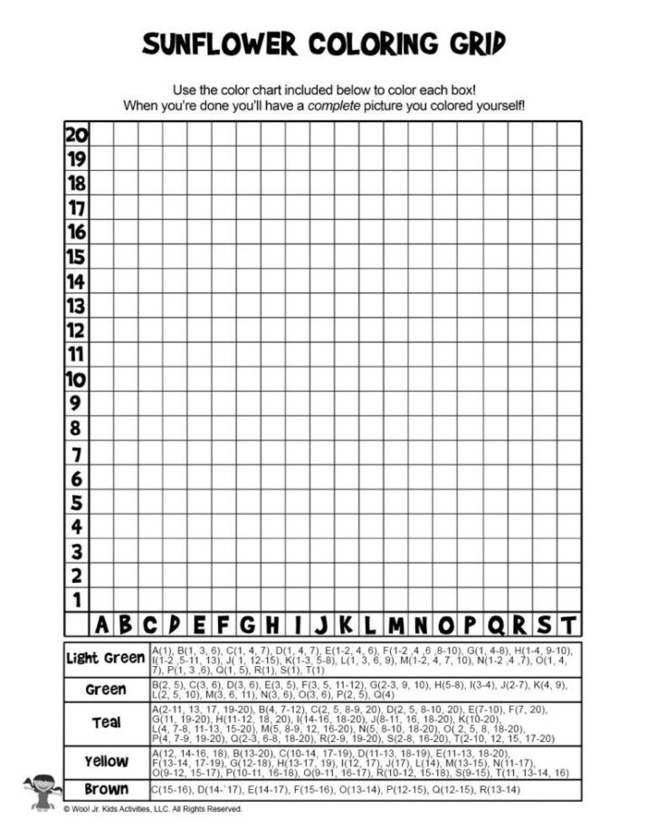 Summer Mystery Pictures Pixel Grid Coloring Pages | Woo! Jr. Kids Activities : Children's Publishing