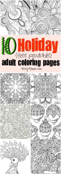 10 Free Printable Holiday Adult Coloring Pages