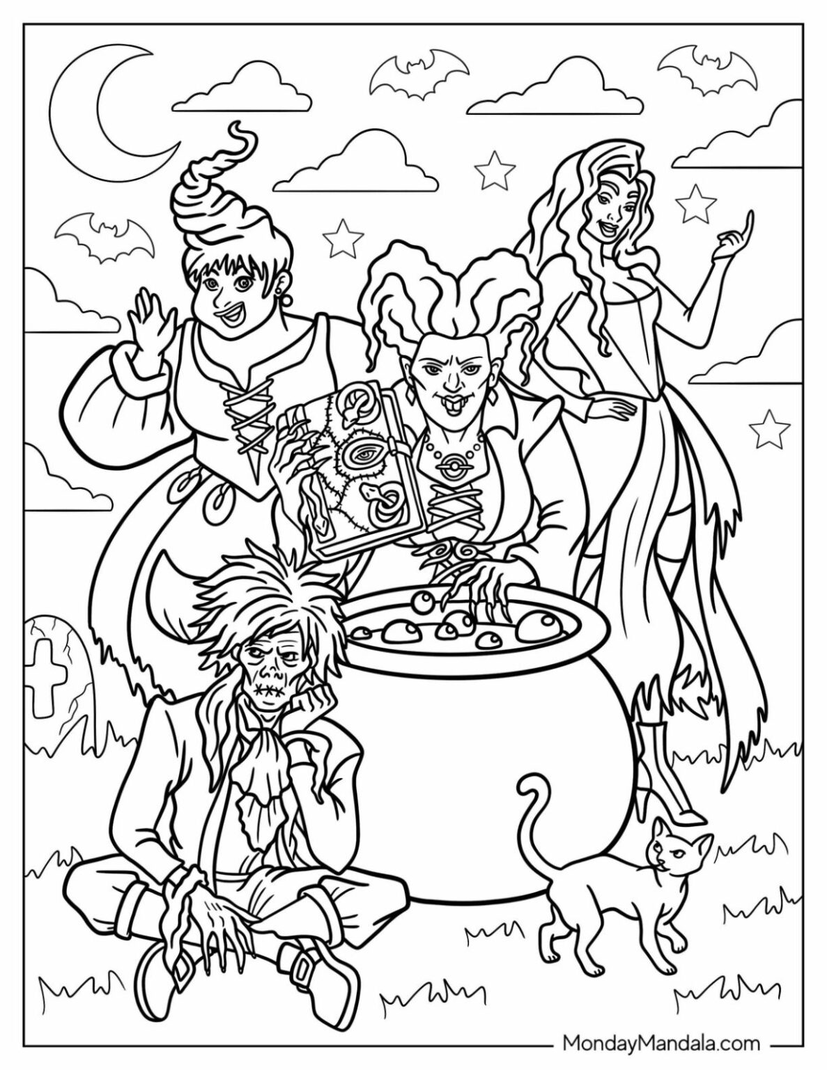 20 Hocus Pocus Coloring Pages (Free PDF Printables) - HappyAllKids.com