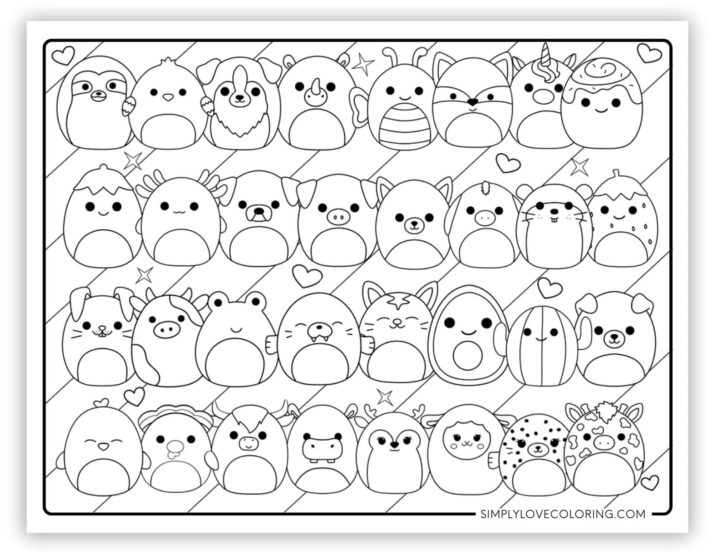 21 Squishmallow Friends Coloring Pages (Free PDF Printables)