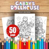 50 Gabby's dollhouse coloring page,A4 sıze pdf Download,kids coloring Activity,coloring book,coloring pages cartoon coloring pages