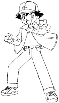 Ash Ketchum Fighting Style On Pokemon Coloring Page