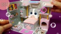 DIY Miniature Dollhouse - Cat Room decor ! Meow ~