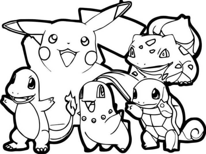 Dibujos de Pikachu para colorear. Imprima gratis A4