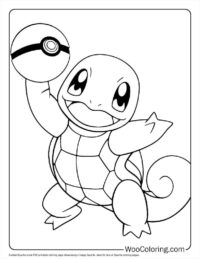 Excited Squirtle Smile Coloring Page