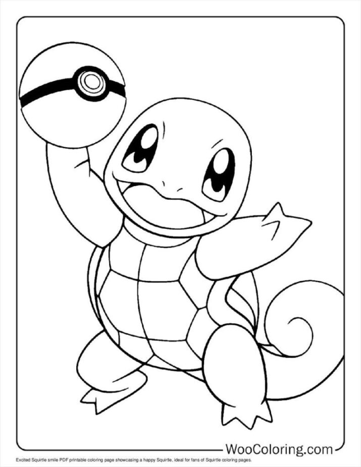 Excited Squirtle Smile Coloring Page