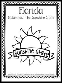 Florida (The Sunshine State!) Coloring Page {FREE Printable!}