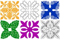 Free Hawaiian quilt patterns to applique or stencil, at PrintColorFun.com