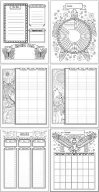 Free printable spirit animal bullet journal planner pages