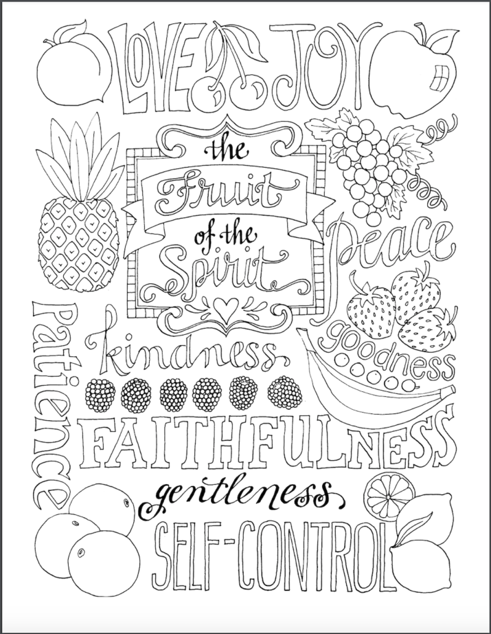 Fruit of the Spirit Coloring Page