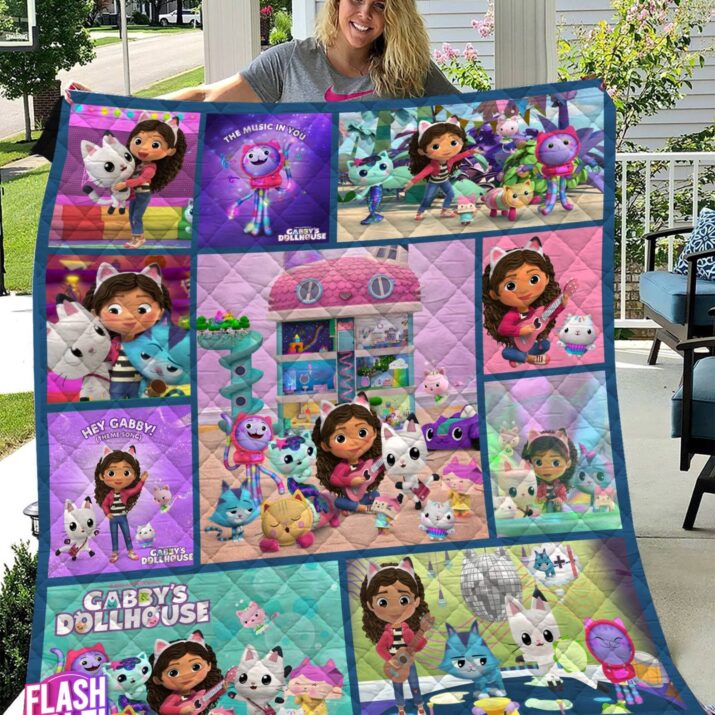 Gabby'S Dollhouse Birthday Party Fleece Quilt Blanket, Children'S Cartoon Blanket, Gabby Blanket Dolerstore Trending Products Design By Alwaysky Fashion In 2024