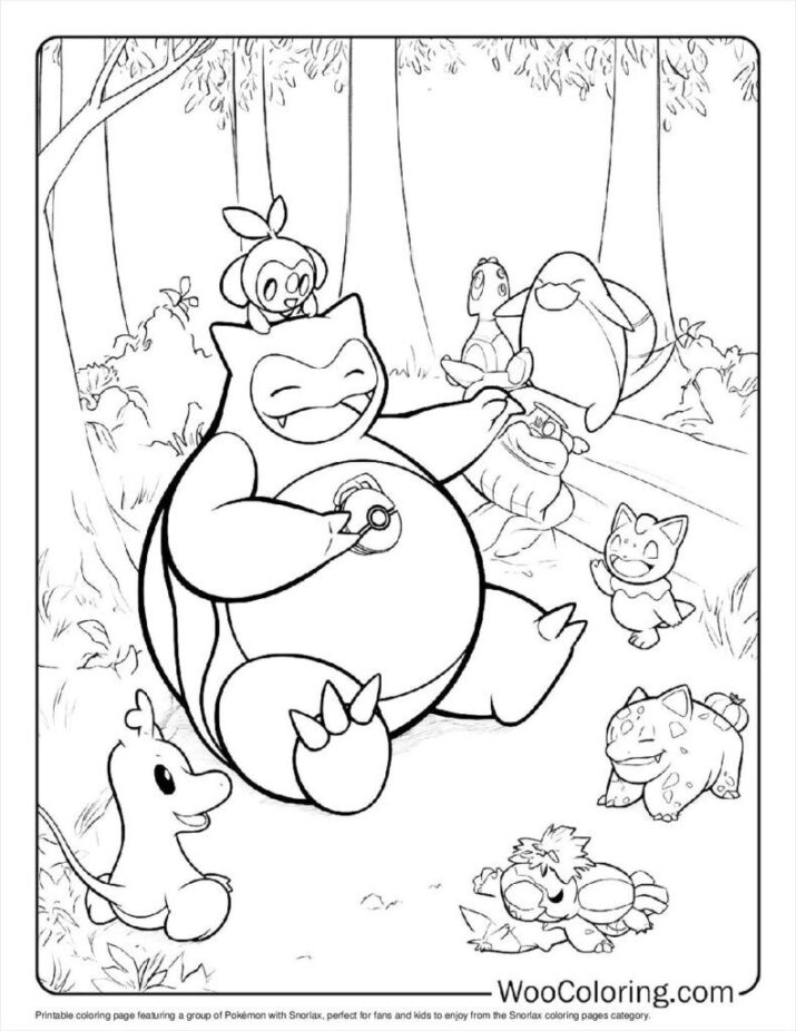 Group of Pokémon with Snorlax