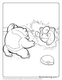 Jigglypuff vs Snorlax Coloring Page