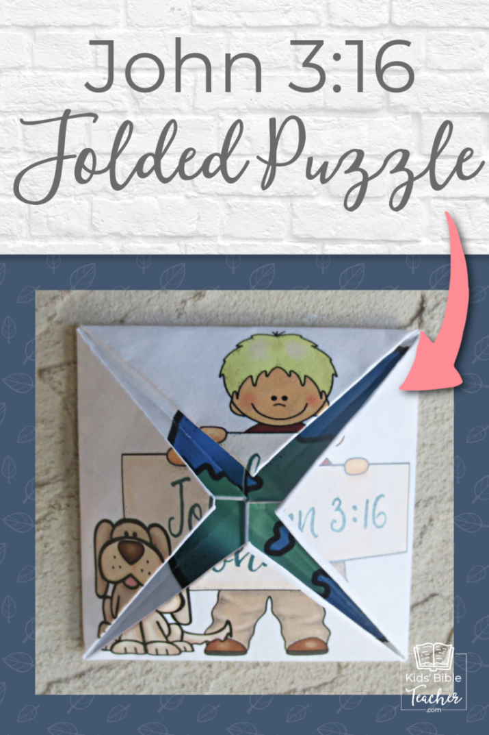 John 3:16 Folded Puzzle - Kids Bible Teacher