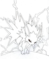 Jolteon With Lighting Coloring Page