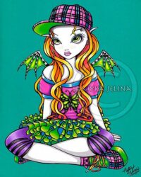 Micky Fairy Digital Download Coloring Page Line Art Myka Jelina Butterfly Cutie