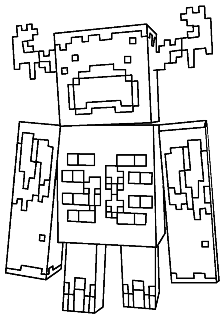 Minecraft Warden Colouring Page