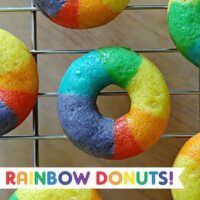 Mini rainbow donuts recipe - Chickabug