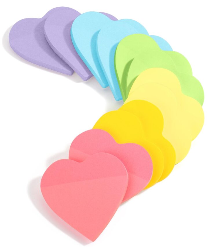 Mr. Pen- Heart Sticky Notes, 12 Pads, 60 Sheets/Pad, Pastel Color, Cute Sticky Notes, Heart Shaped Sticky Notes Heart Shaped Note Pads, Heart Notes, Heart Shaped Note Pad, Heart Office Supplies